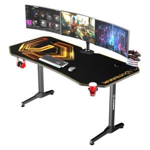 Herní stůl ULTRADESK FRAG XXL GOLD – černá/zlatá